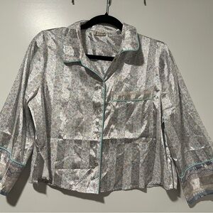 Zara Floral Print Shirt with Black Collar